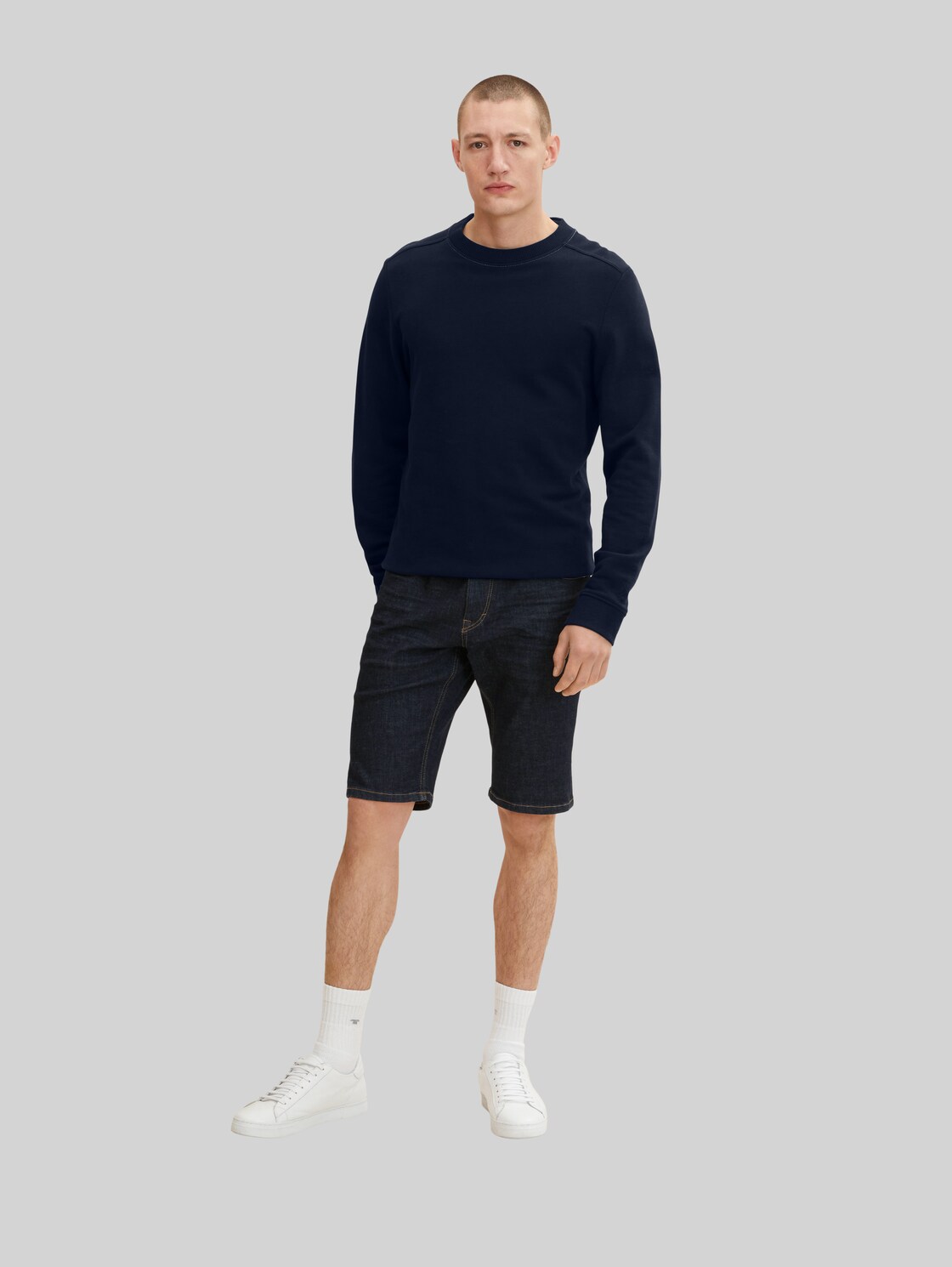 TOM TAILOR Herren Josh Jeansshorts mit Gürtelschlaufen, blau, Gr. 33,