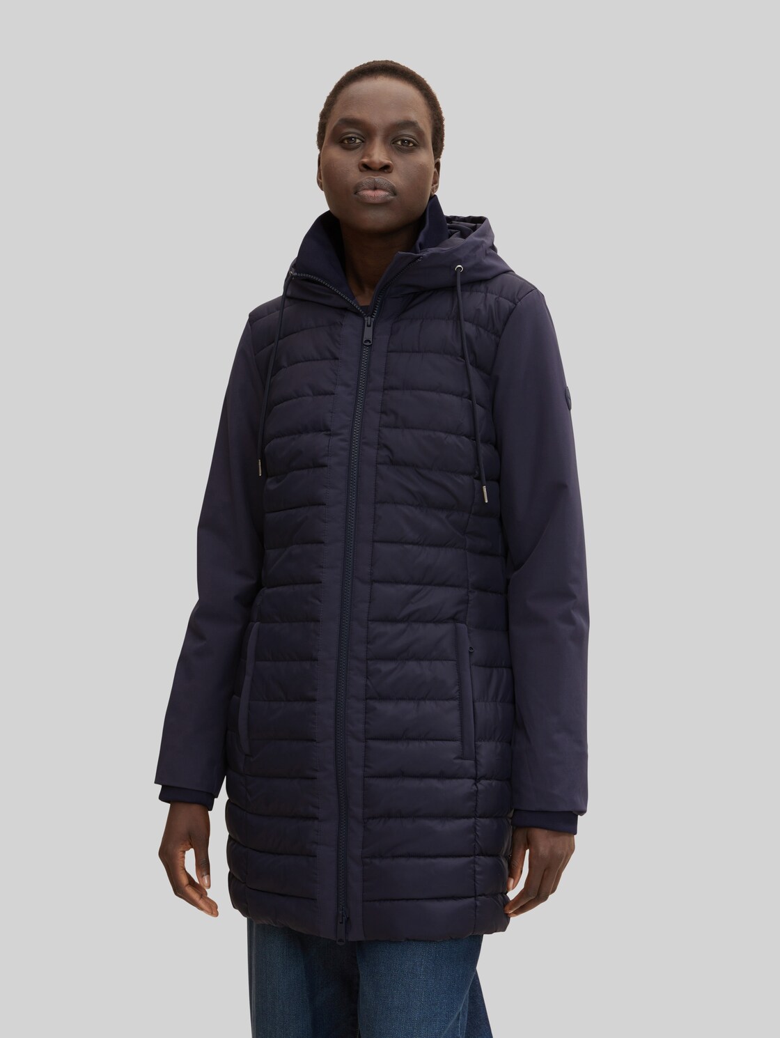 TOM TAILOR Damen Gesteppter Übergangsmantel , blau, Gr. XXL,