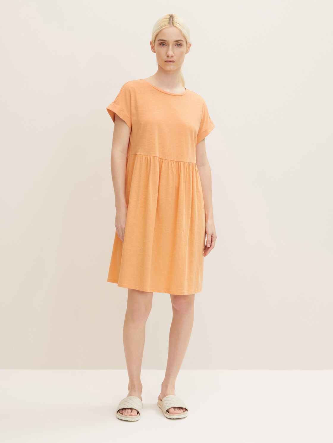 Artikel klicken und genauer betrachten! - TOM TAILOR DENIM Damen Basic Minikleid, orange, Gr. XL | im Online Shop kaufen