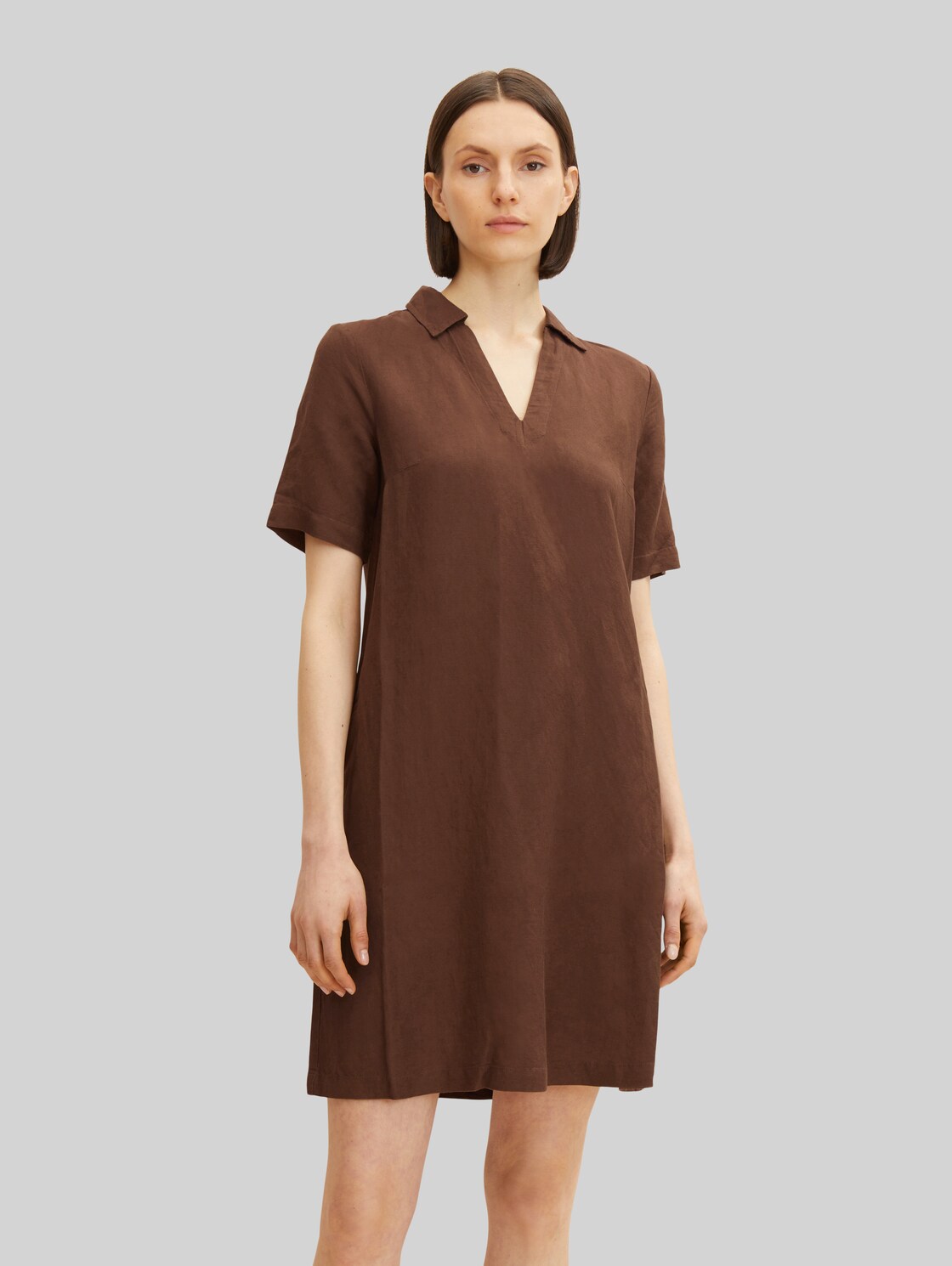 TOM TAILOR Damen Poloshirt-Kleid, braun, Gr. 36,