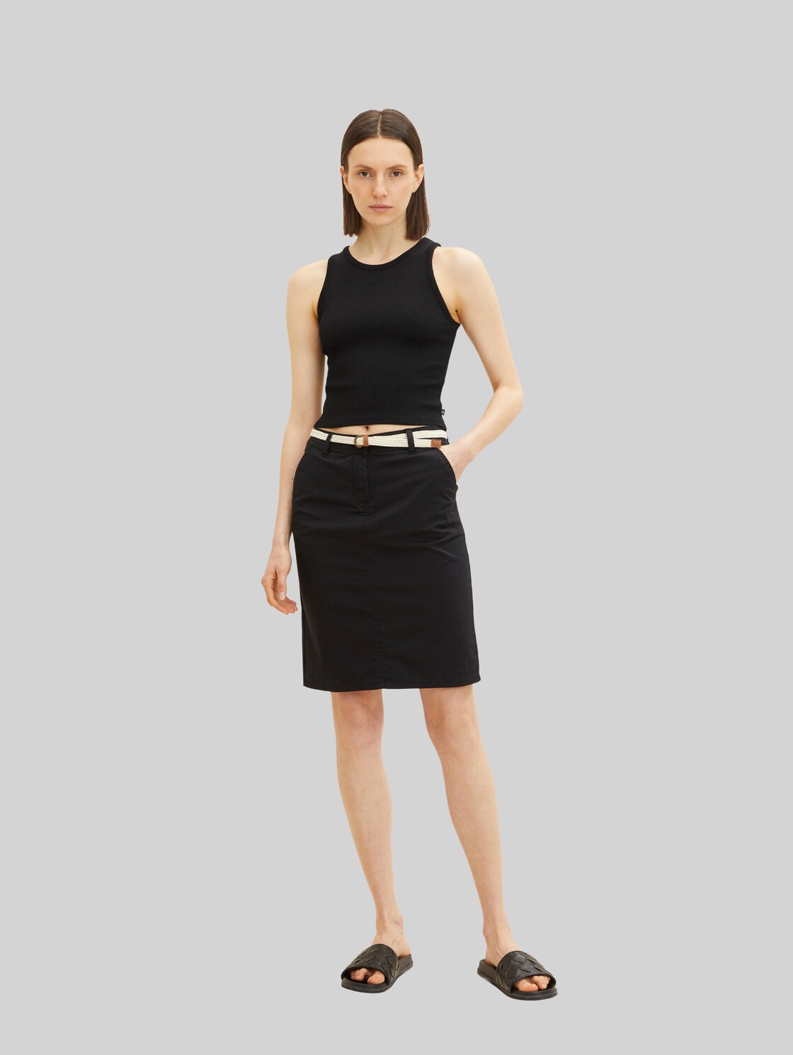 TOM TAILOR Damen Basic Rock, schwarz, Gr. 36,