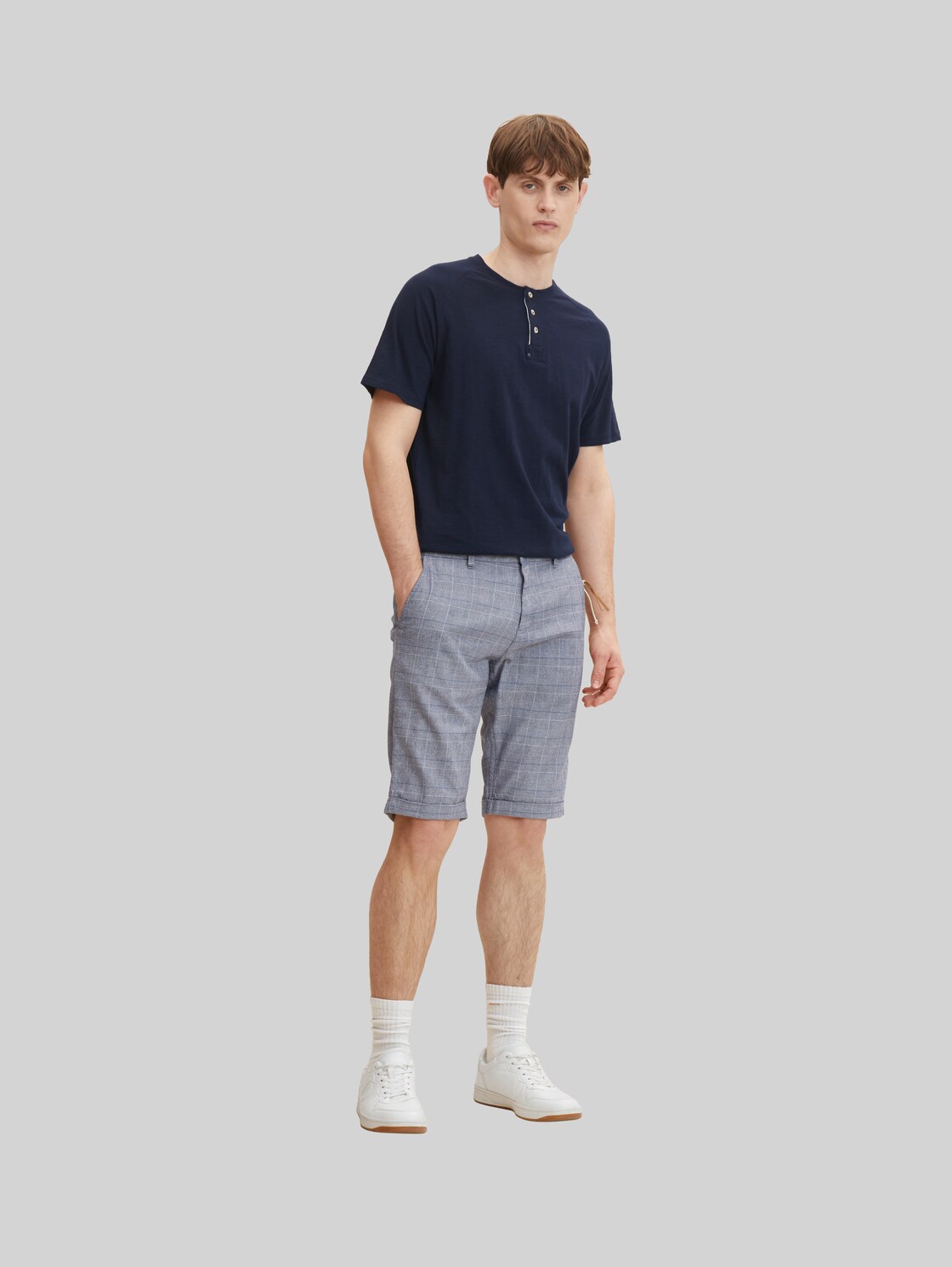 TOM TAILOR Herren Chino Shorts, grau, Gr. 28,