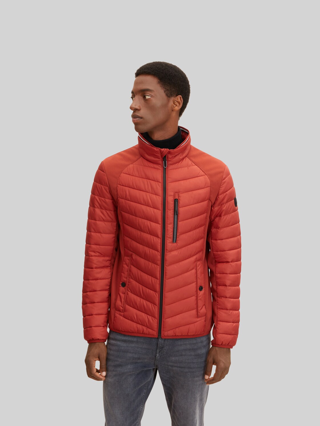 TOM TAILOR Herren Hybrid Jacke, rot, Gr. XXL,