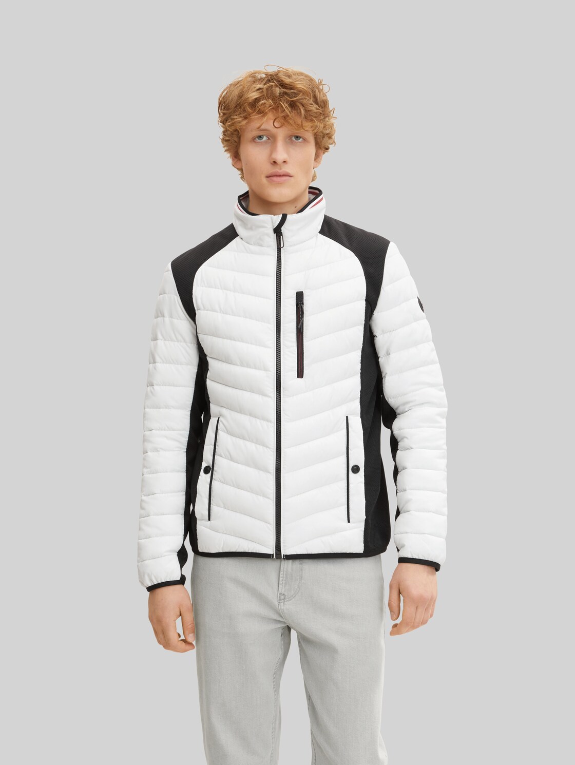 TOM TAILOR Herren Hybrid Jacke, grau, Gr. XXL,
