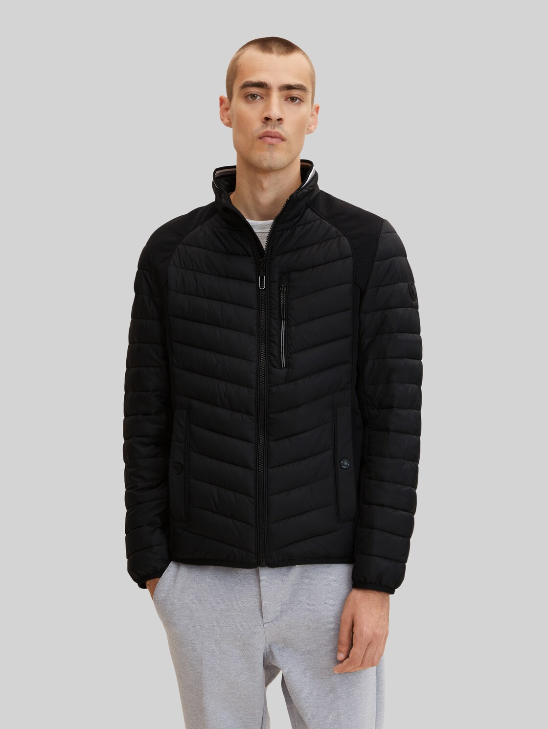 TOM TAILOR Herren Hybrid Jacke, schwarz, Gr. XXL,