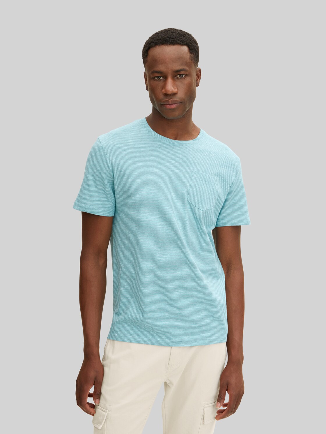 TOM TAILOR Herren Gestreiftes T-Shirt , blau, Gr. XXL,