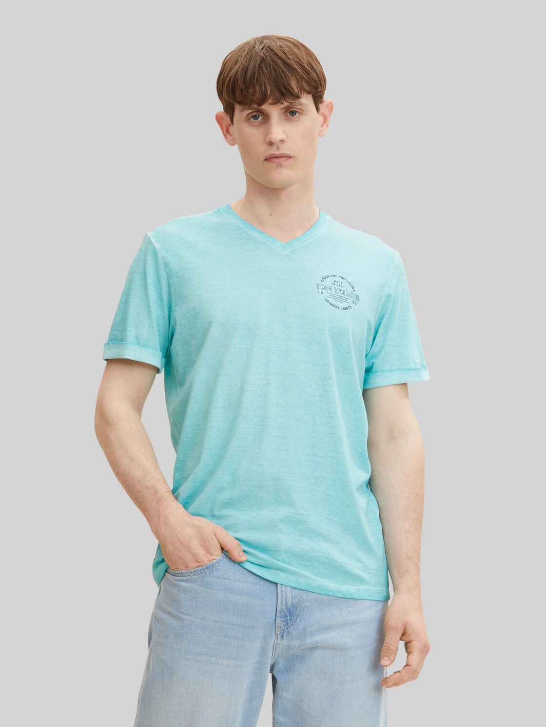 TOM TAILOR Herren T-Shirt mit Logo Print , blau, Gr. XXL,