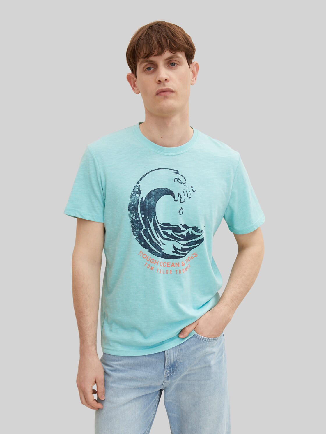 TOM TAILOR Herren T-Shirt mit Motivprint, blau, Gr. XL,