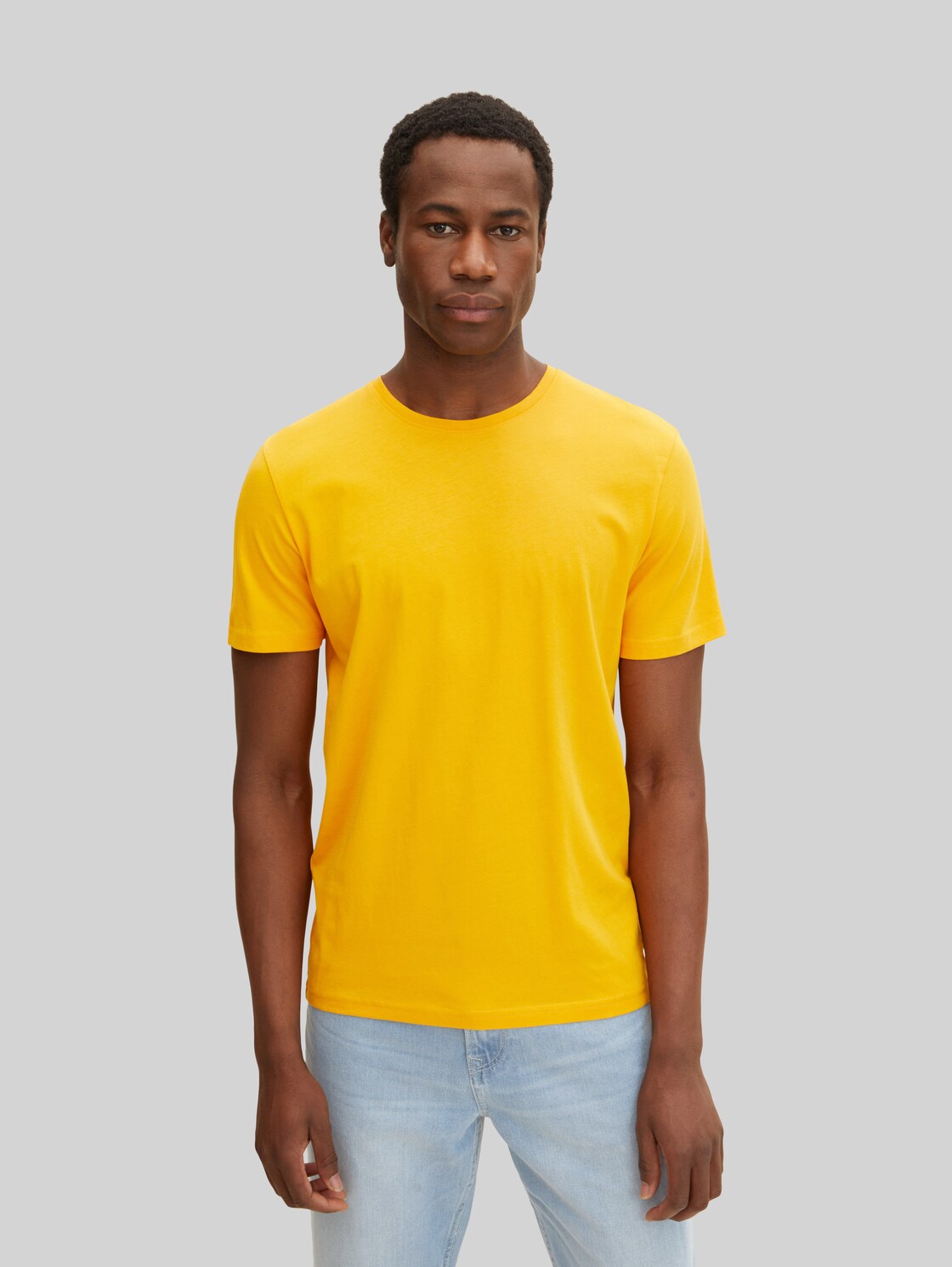 TOM TAILOR Herren Basic T-Shirt, gelb, Gr. XXL,