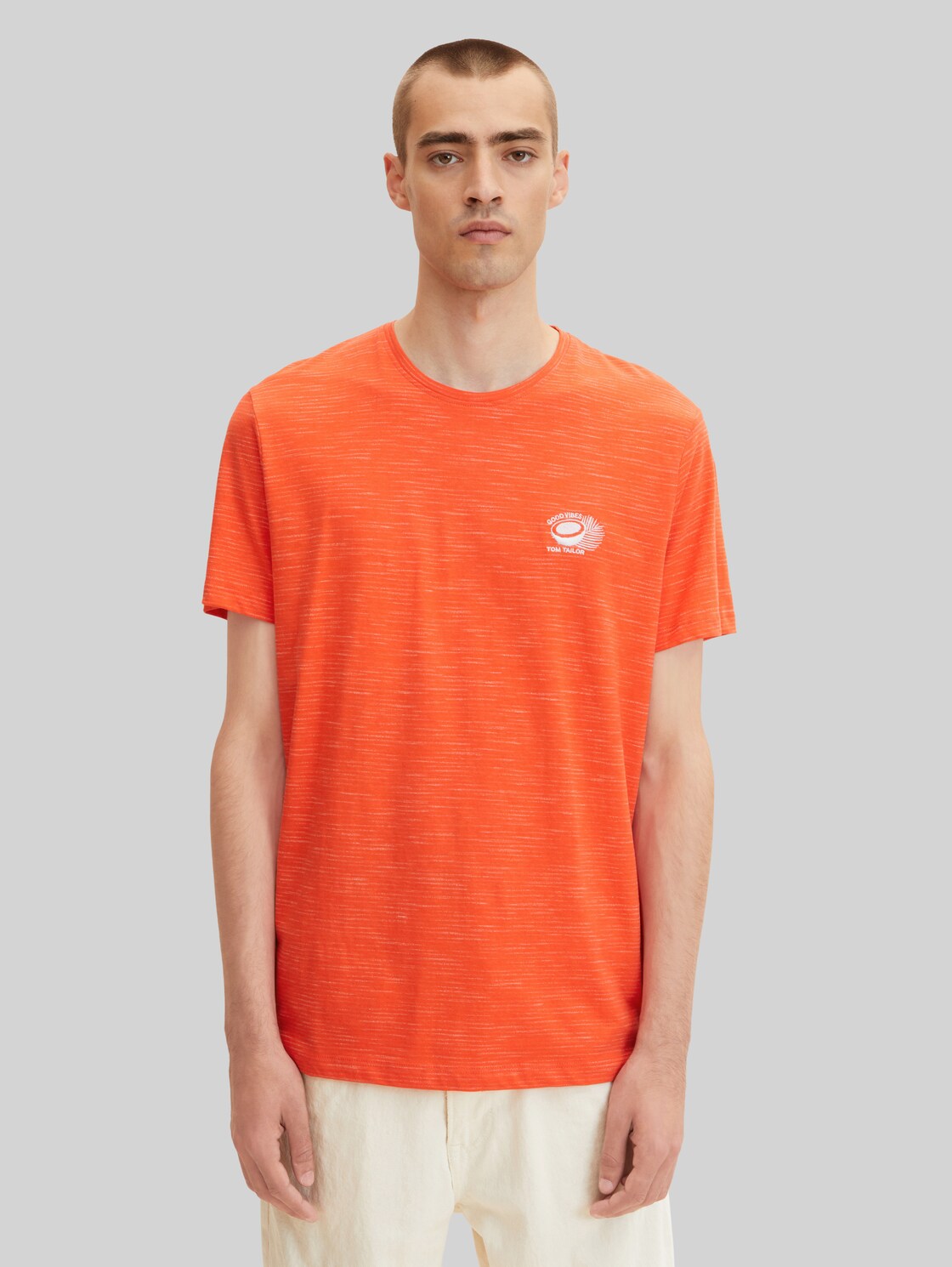 TOM TAILOR Herren T-Shirt mit Stickerei , rot, Gr. XXL,