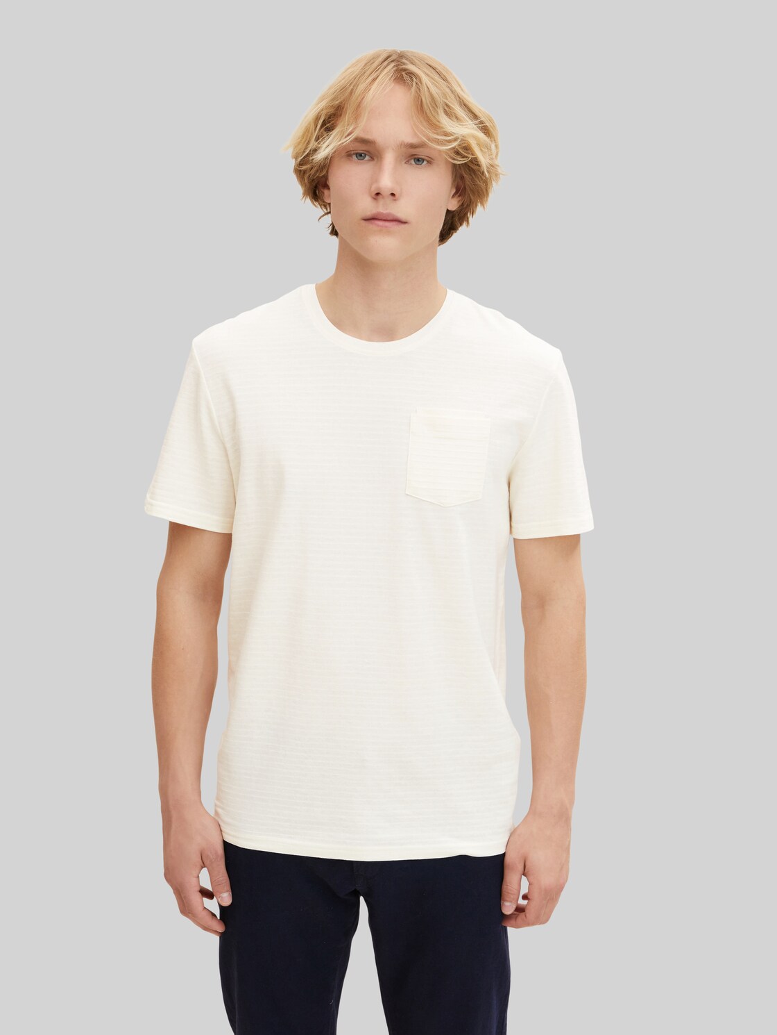 TOM TAILOR Herren T-Shirt mit Struktur , beige, Gr. XXL,