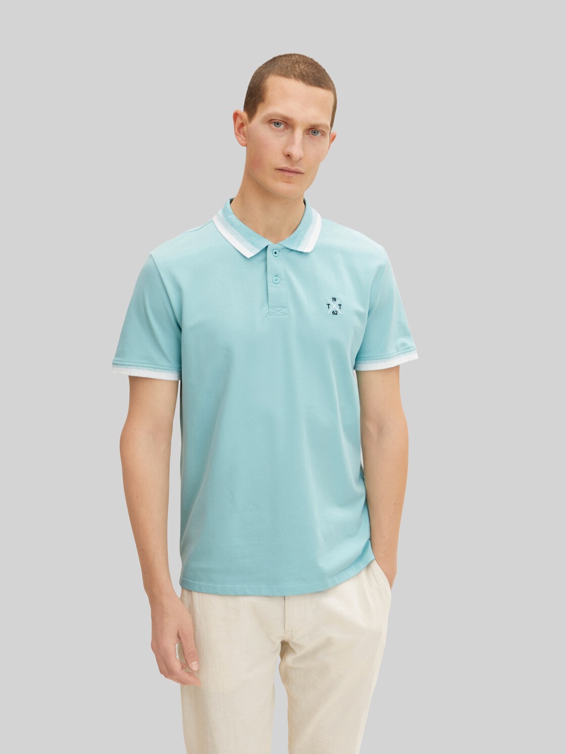 TOM TAILOR Herren Poloshirt mit Stickerei , blau, Gr. XXL,
