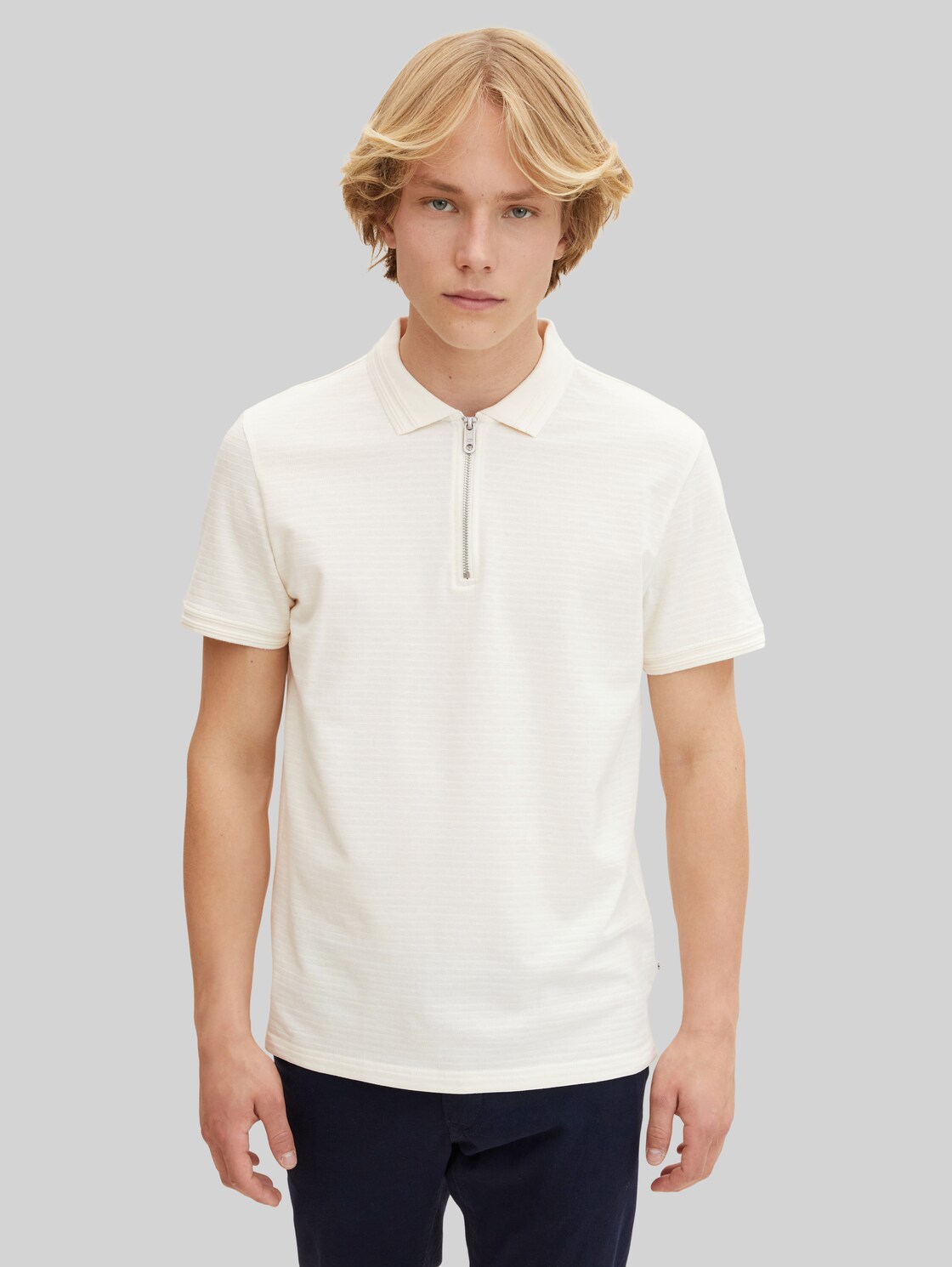 TOM TAILOR Herren Poloshirt mit Struktur , beige, Gr. XXL,