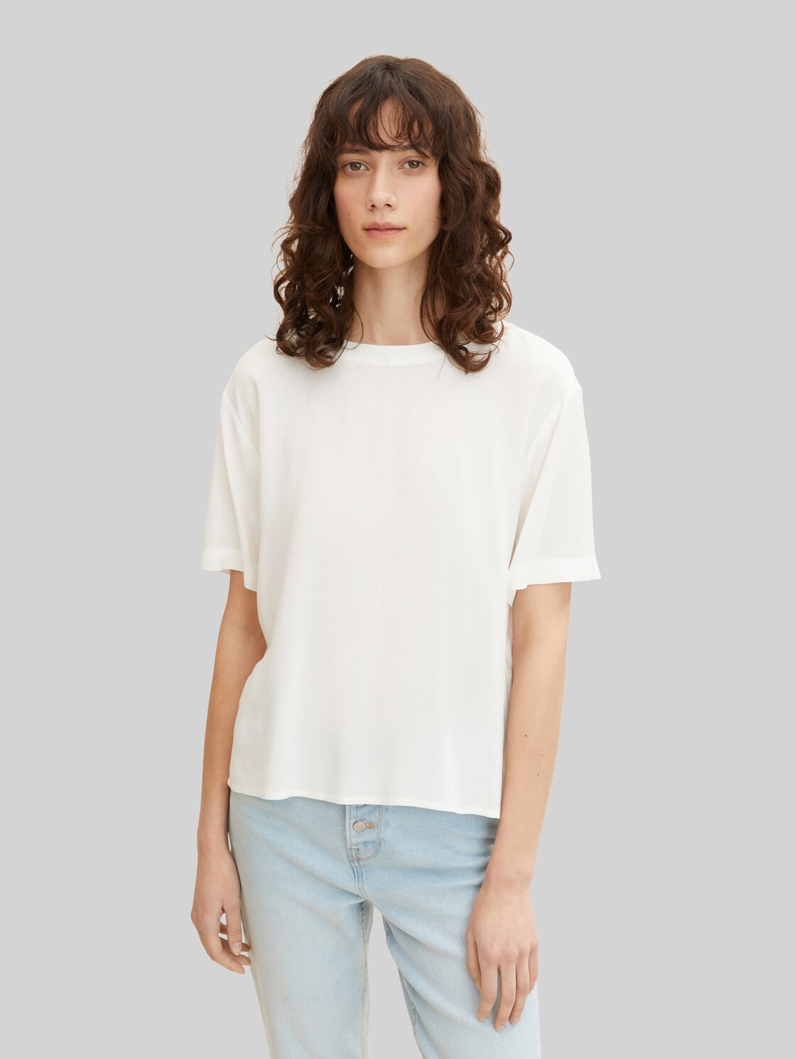 TOM TAILOR Damen Bluse mit Halbarm, weiß, Gr. 36,