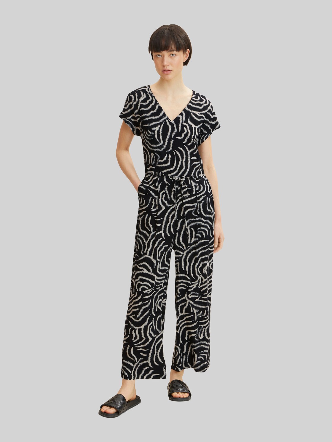 TOM TAILOR Damen Basic Jumpsuit , schwarz, Gr. 36,