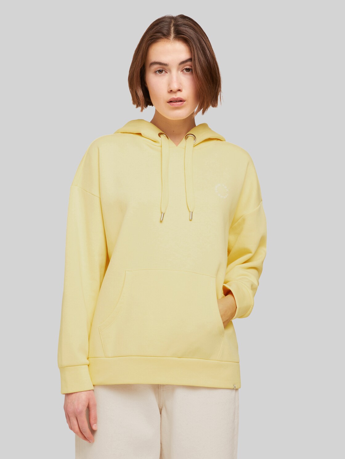 TOM TAILOR DENIM Damen Gemütlicher Hoodie mit Kapuze, gelb, Gr. XL, baumwolle
