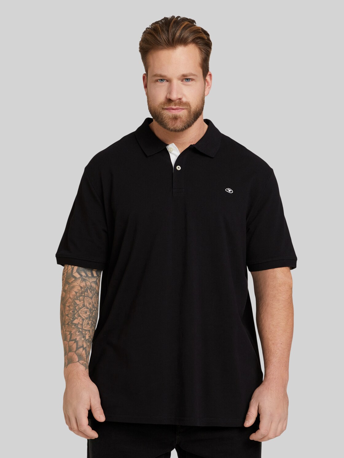 TOM TAILOR Herren Poloshirt mit Logo-Stickerei, blau, Gr. 4XL,