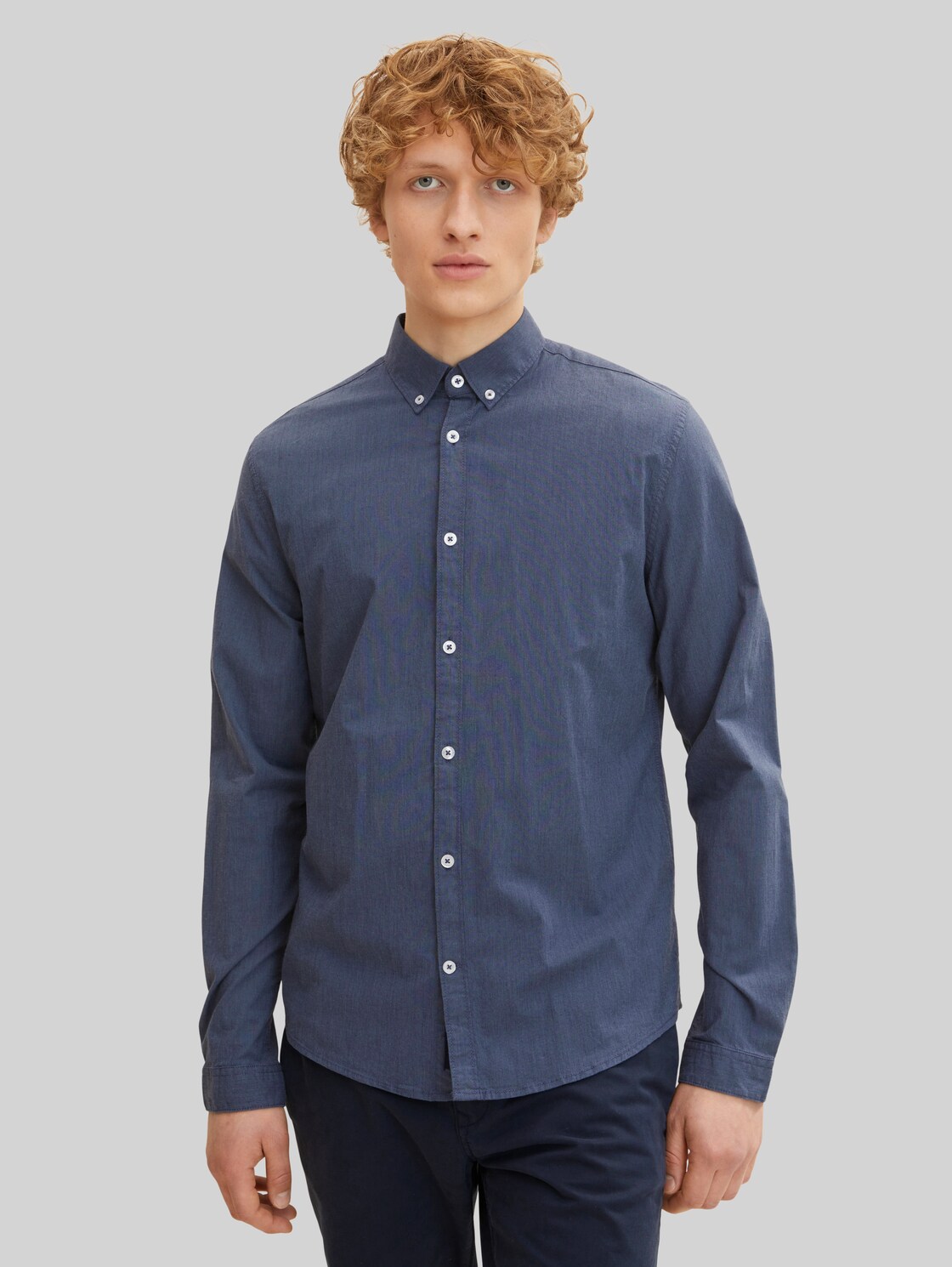 TOM TAILOR Herren Basic Slim Fit Hemd , blau, Gr. XXL,