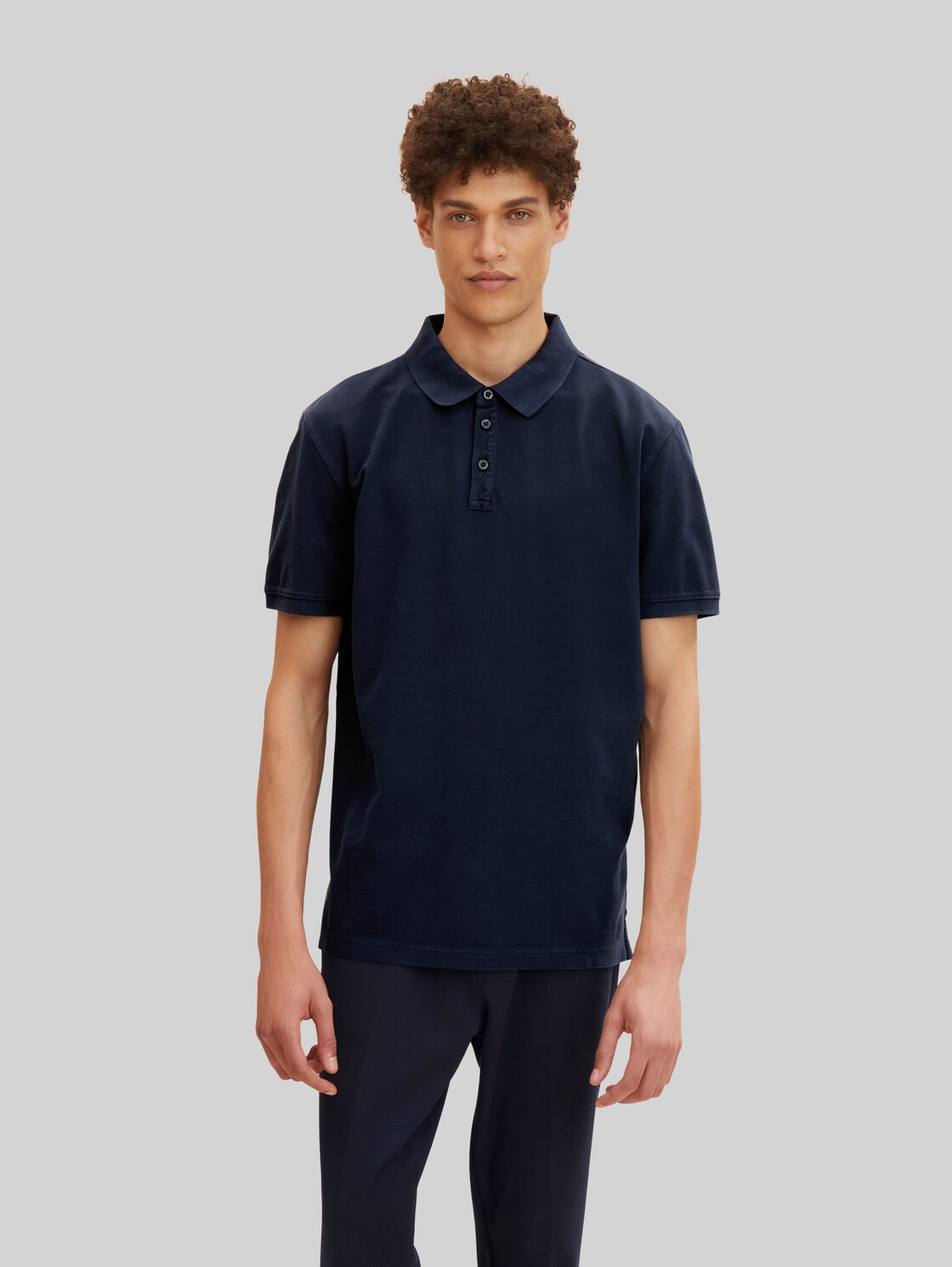 TOM TAILOR Herren Poloshirt mit Piqué Struktur, blau, Gr. XL,