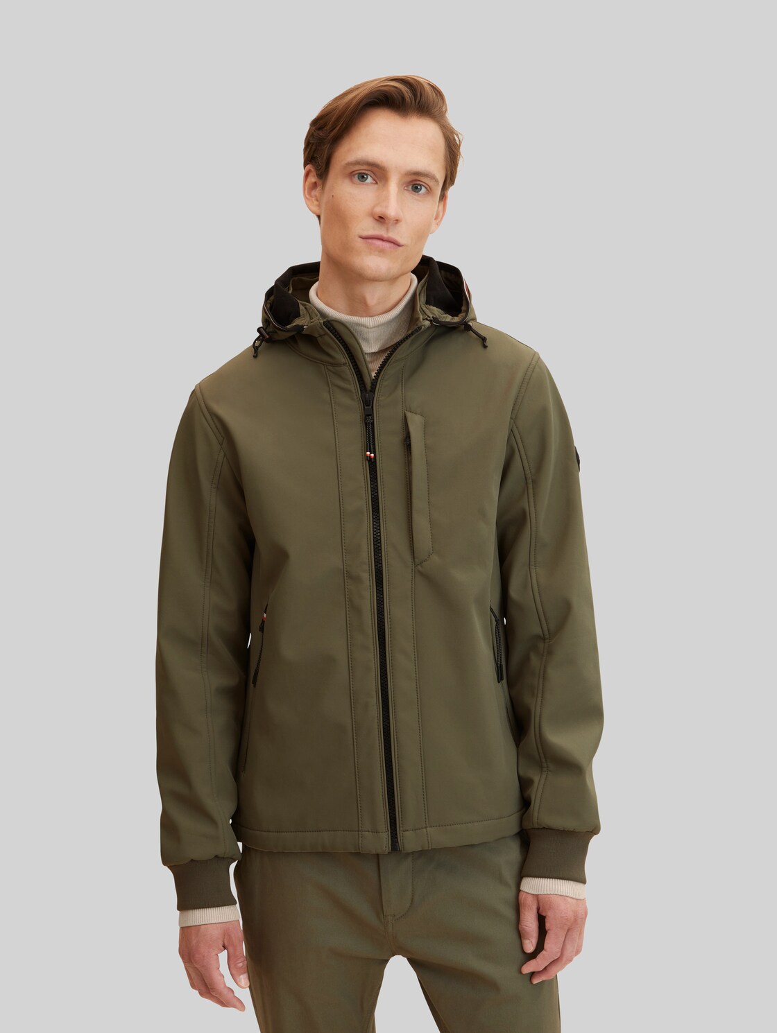 TOM TAILOR Herren Softshell Jacke, grün, Gr. XL,