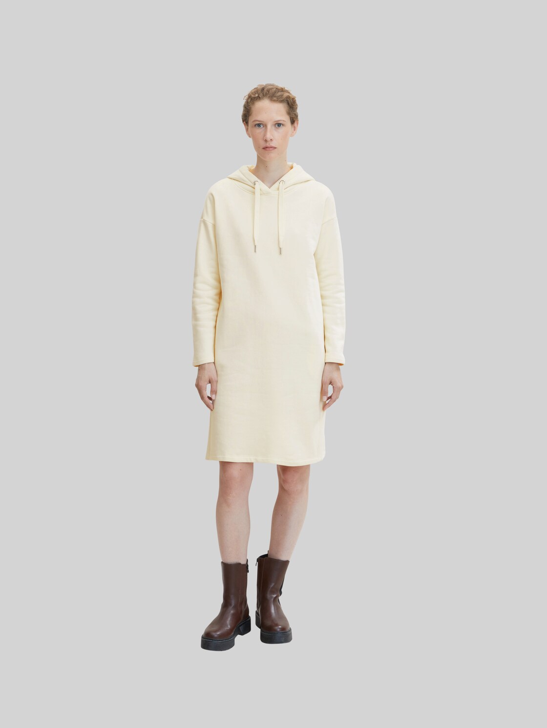 TOM TAILOR Damen Sweatkleid mit Seitenschlitzen, weiß, Gr. 36,
