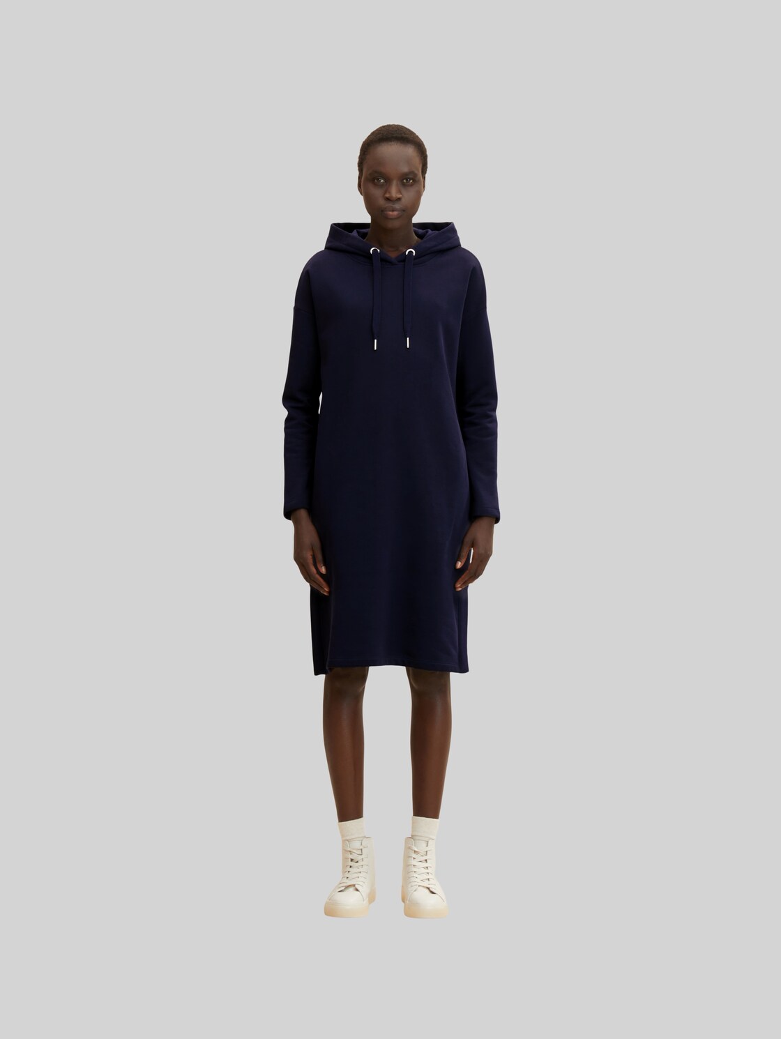 TOM TAILOR Damen Sweatkleid mit Seitenschlitzen, blau, Gr. 36,