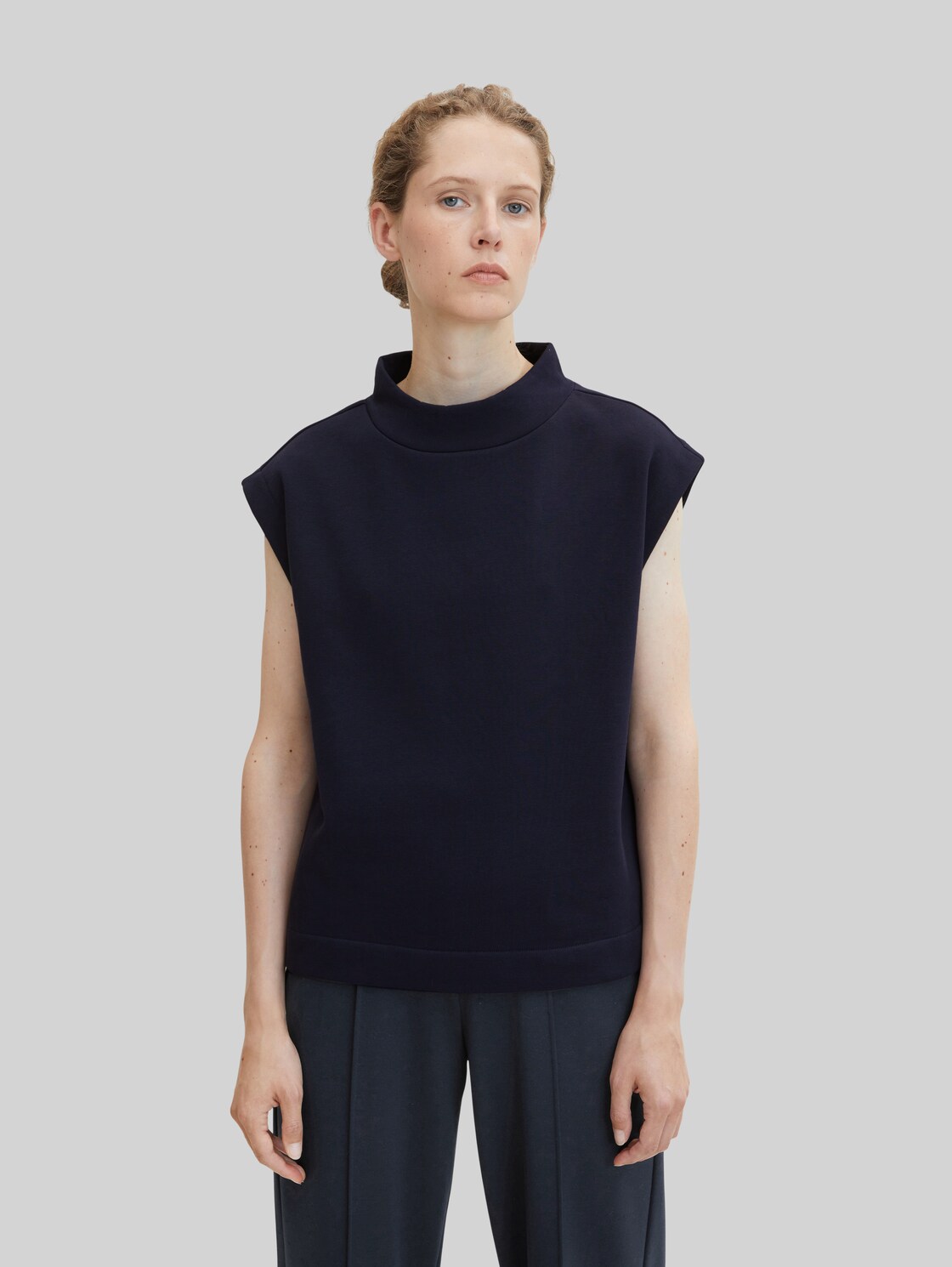 TOM TAILOR Damen Ärmelloses Sweatshirt , blau, Gr. XL,