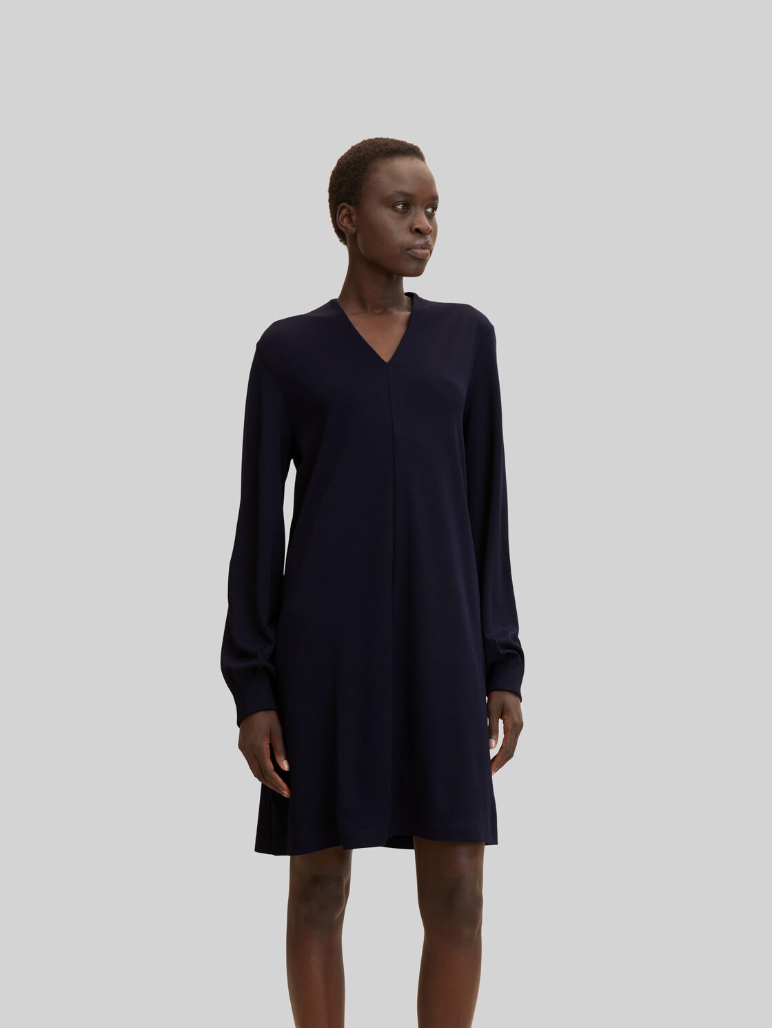 TOM TAILOR Damen Kleid mit V-Ausschnitt  , blau, Gr. 36,