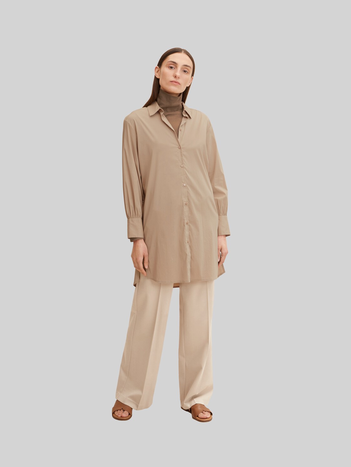 TOM TAILOR Damen Longbluse , beige, Gr. 36,