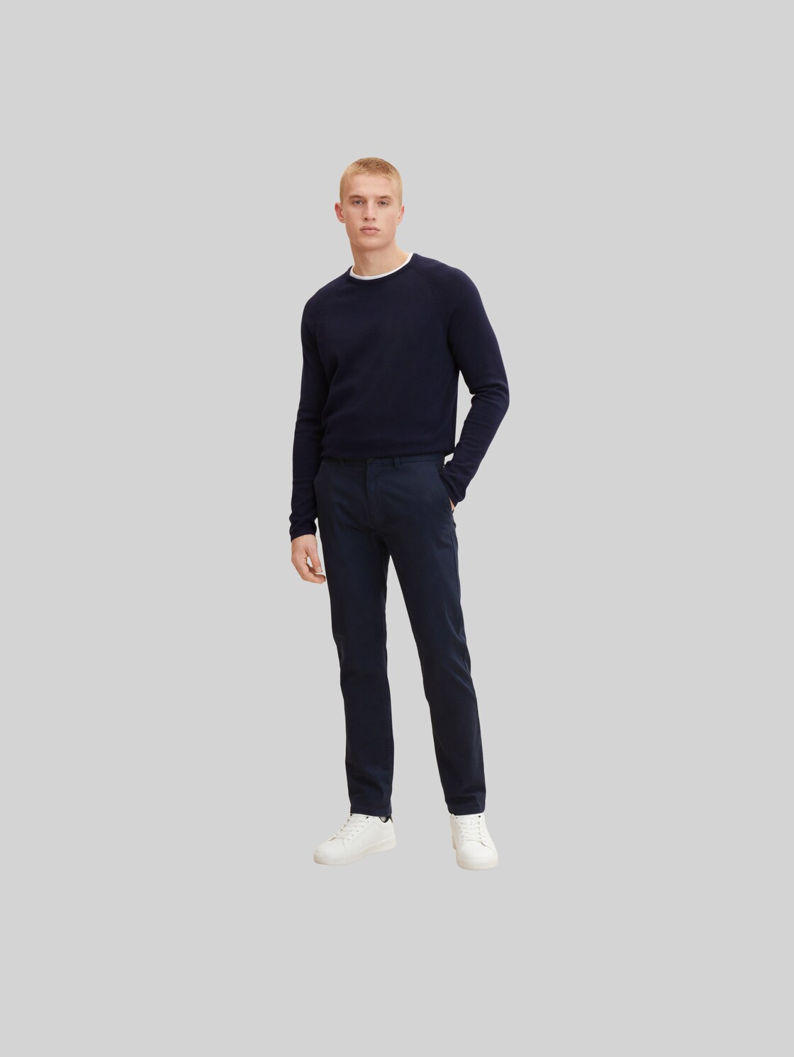 TOM TAILOR Herren Basic Chino , blau, Gr. 34/36,
