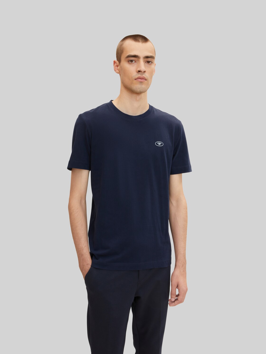TOM TAILOR Herren T-Shirt mit Rückenprint, blau, Gr. XL,