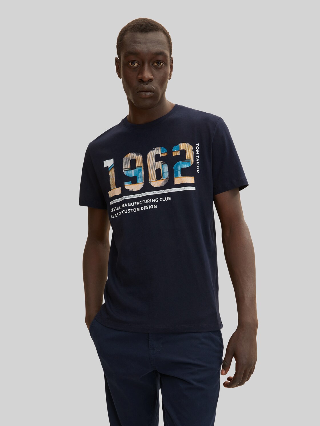 TOM TAILOR Herren T-Shirt mit Print , blau, Gr. XXXL,