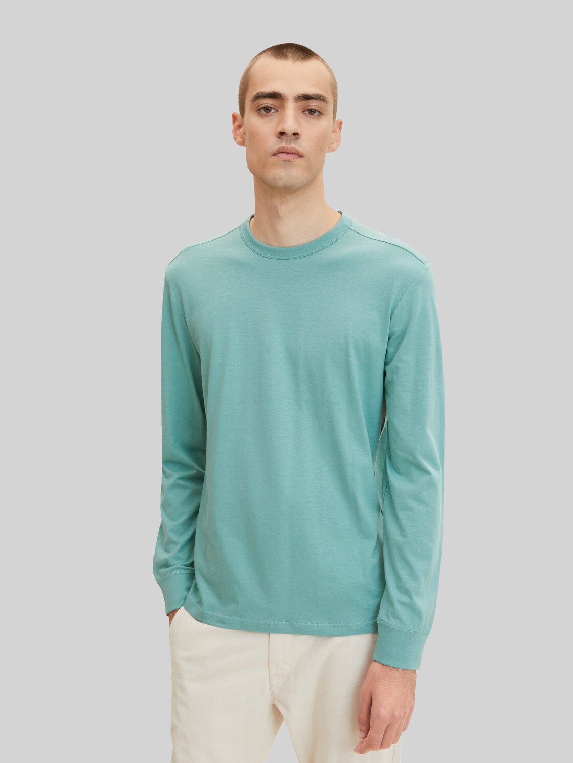 TOM TAILOR Herren Basic Langarmshirt, blau, Gr. XXL,