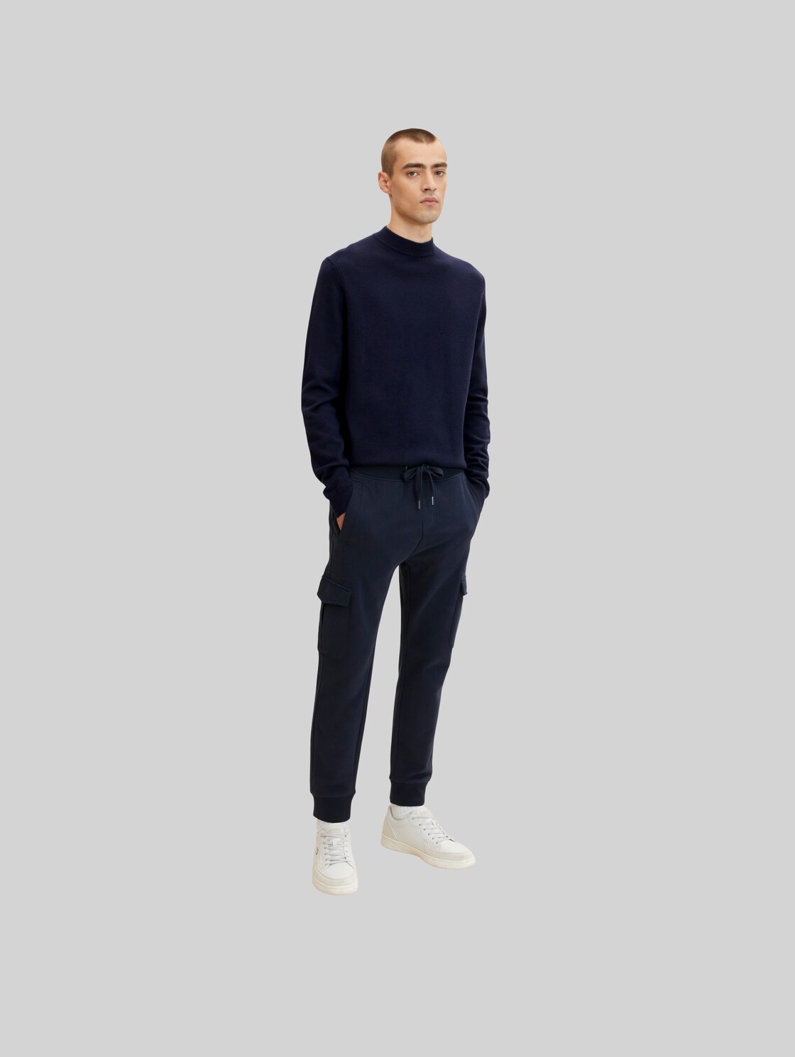TOM TAILOR Herren Cargo Jogginghose, blau, Gr. XL,