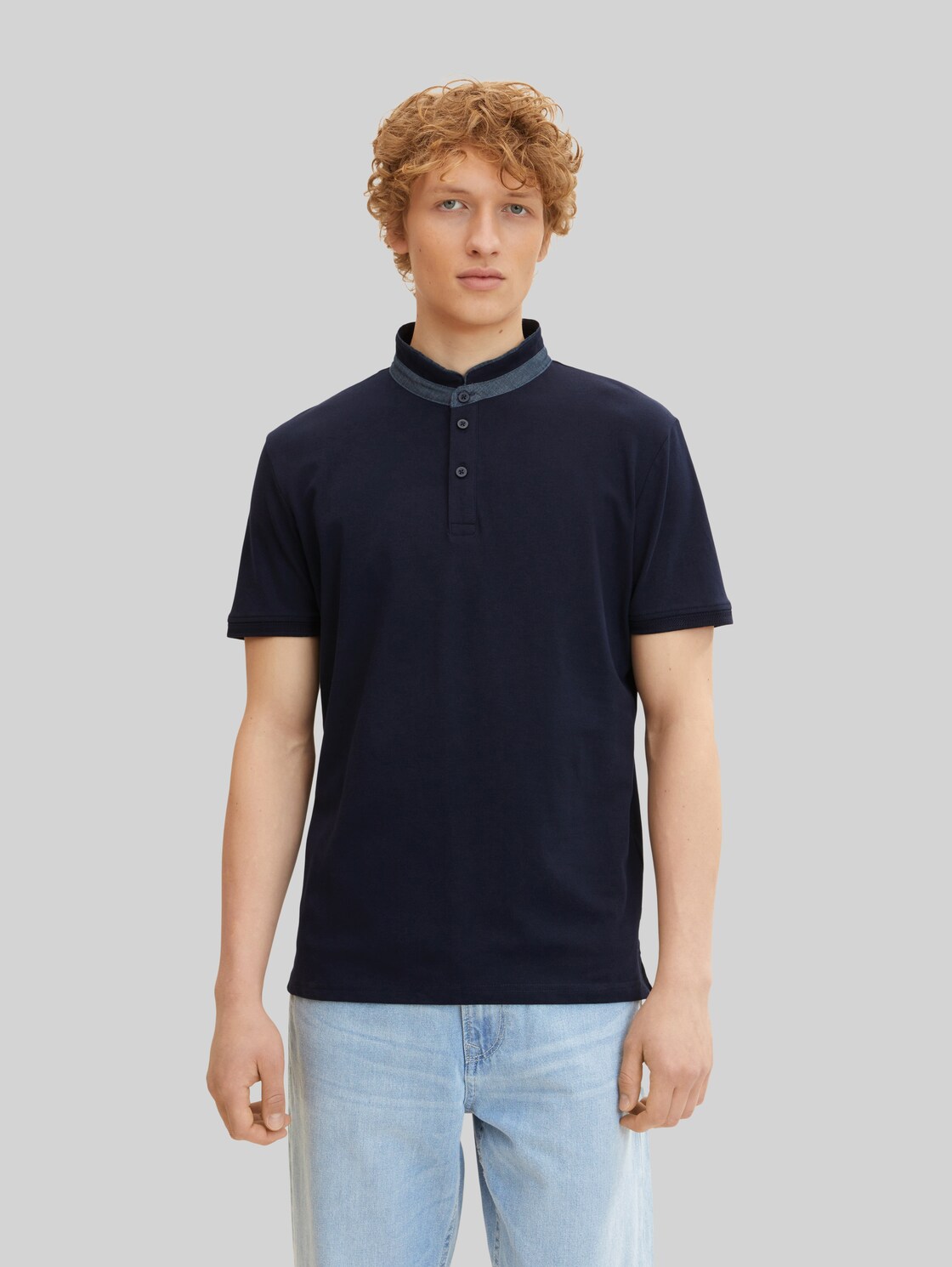 TOM TAILOR Herren Poloshirt mit Piqué Struktur, blau, Gr. L,