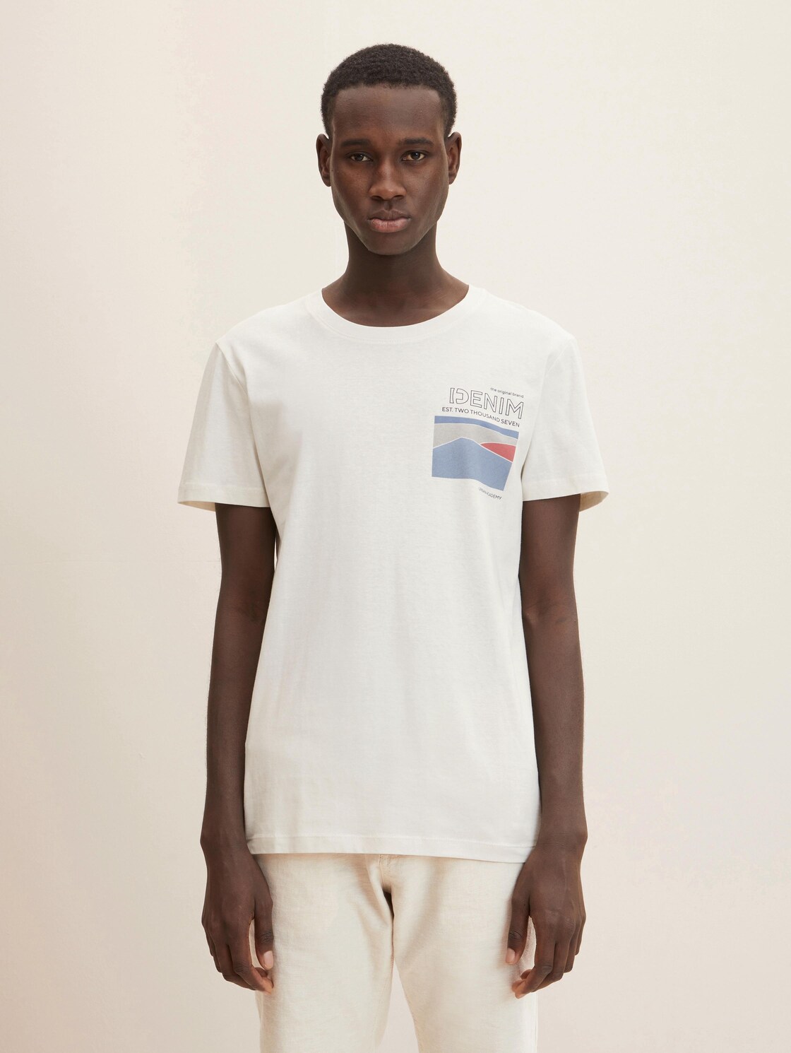 TOM TAILOR DENIM Herren T-Shirt mit Fotoprint , beige, Gr. XL,