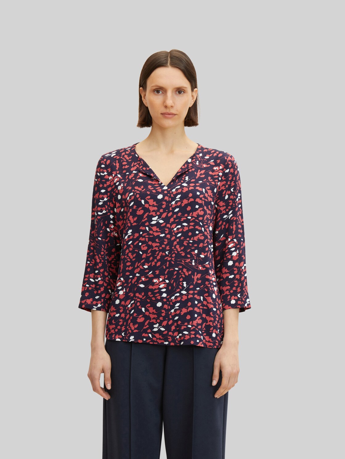 TOM TAILOR Damen Tunika mit 3/4 Ärmeln, blau, Gr. XXL,