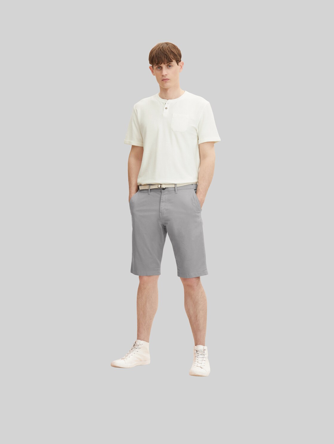 TOM TAILOR Herren Chino Shorts, grau, Gr. 34,