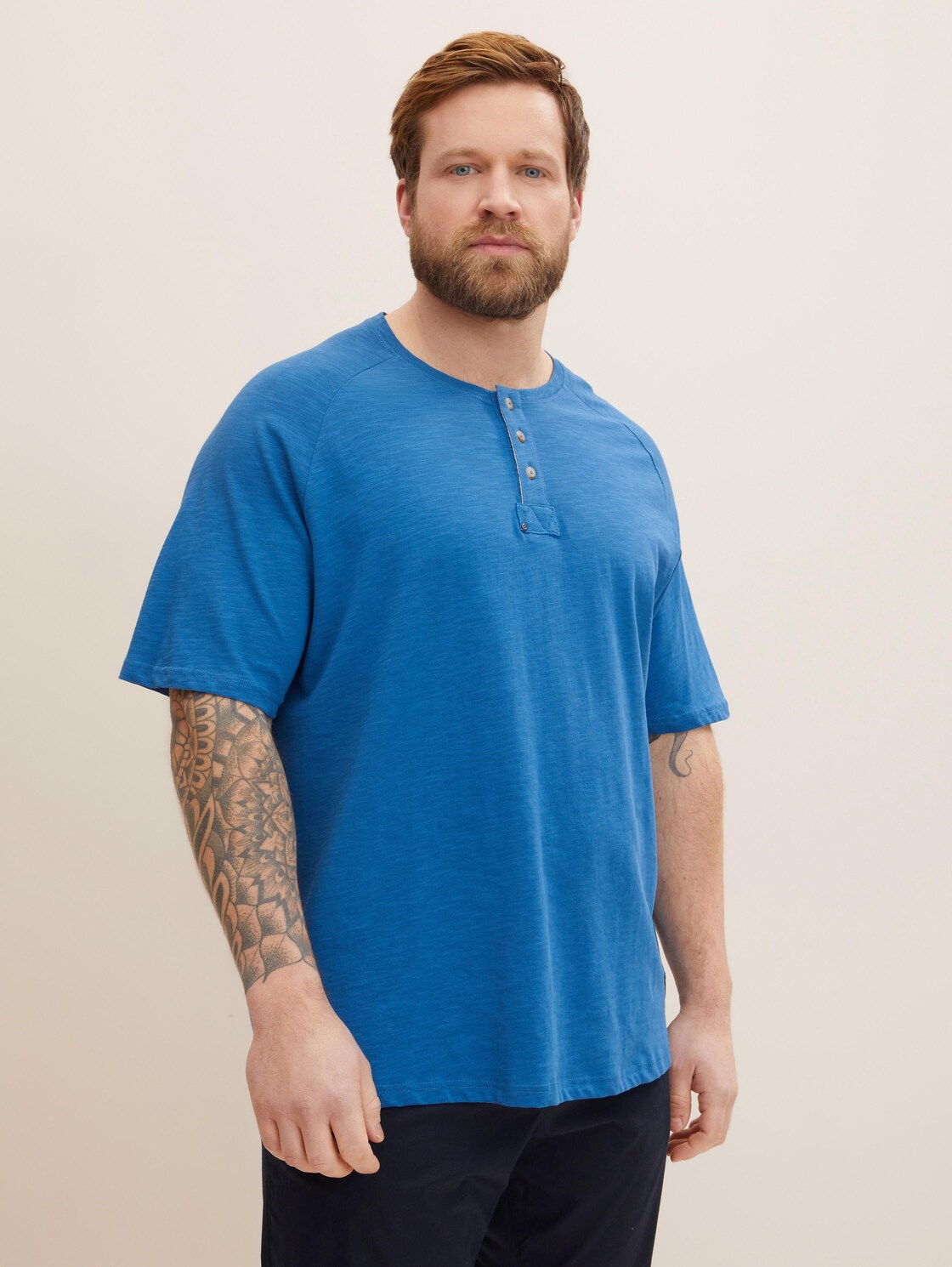 TOM TAILOR Herren Basic T-Shirt, blau, Gr. 4XL,