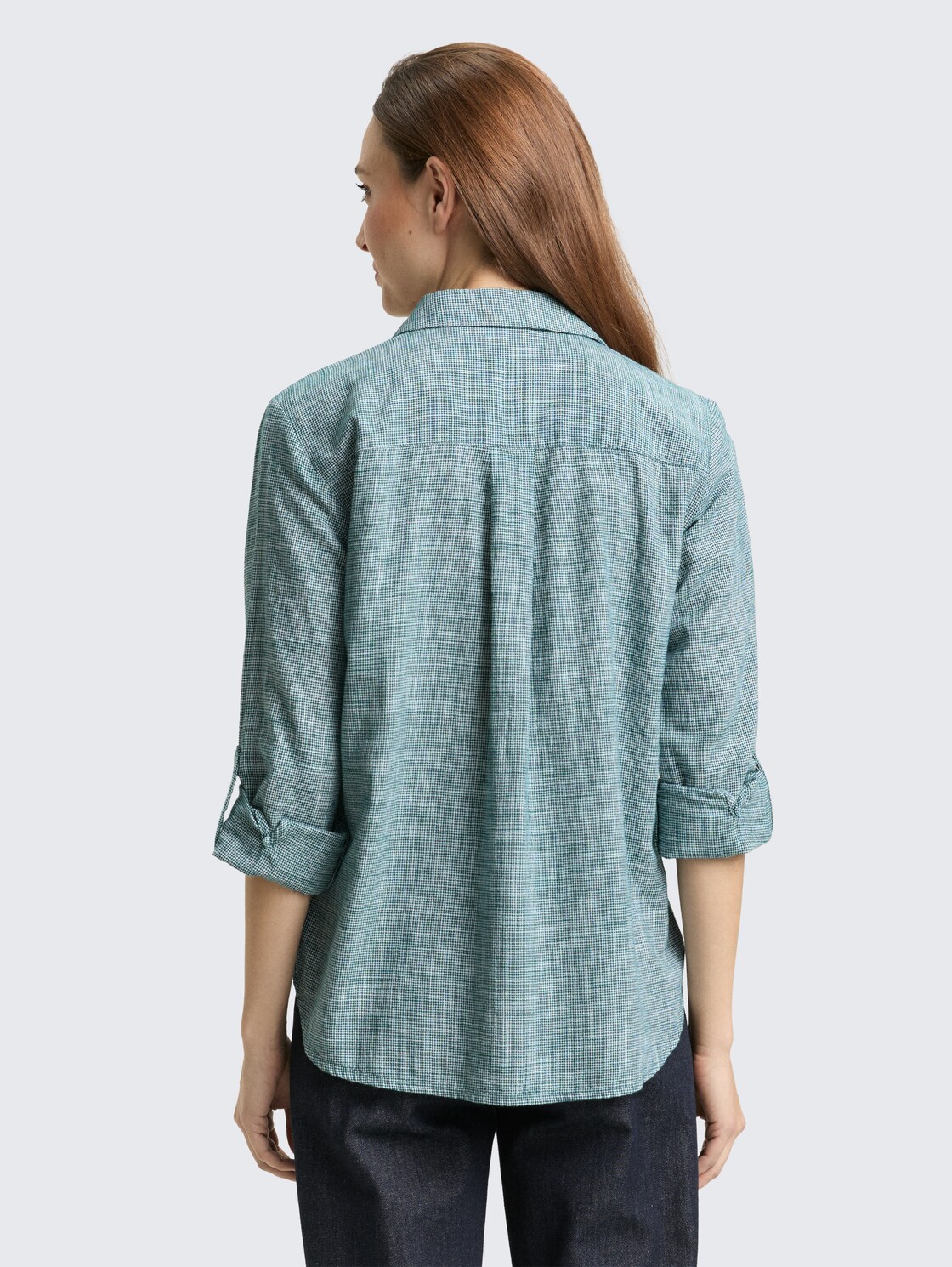 Thumbnail - TOM TAILOR Damen Bluse mit Brusttaschen, grün, Uni, Gr. 40
