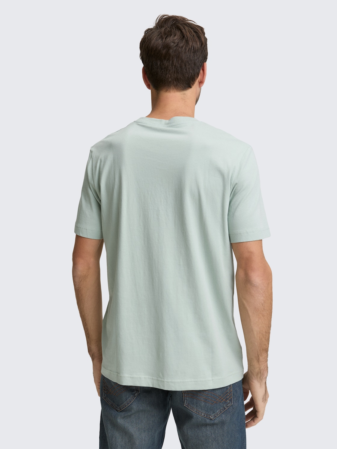 Thumbnail - TOM TAILOR Herren T-Shirt mit Logo-Print, grün, Uni, Gr. XXXL