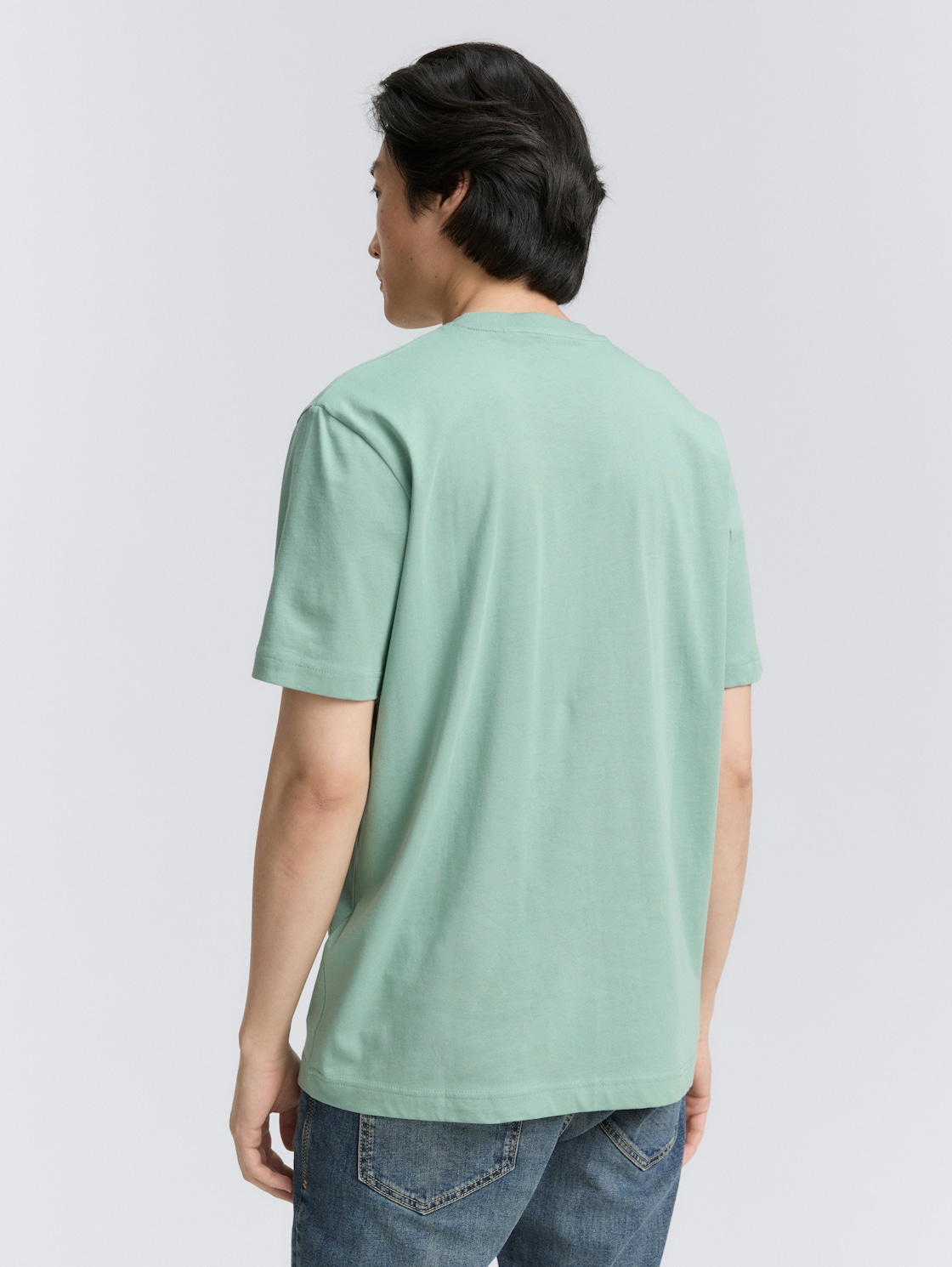 Thumbnail - TOM TAILOR Herren T-Shirt mit Logo-Print, grün, Logo Print, Gr. L