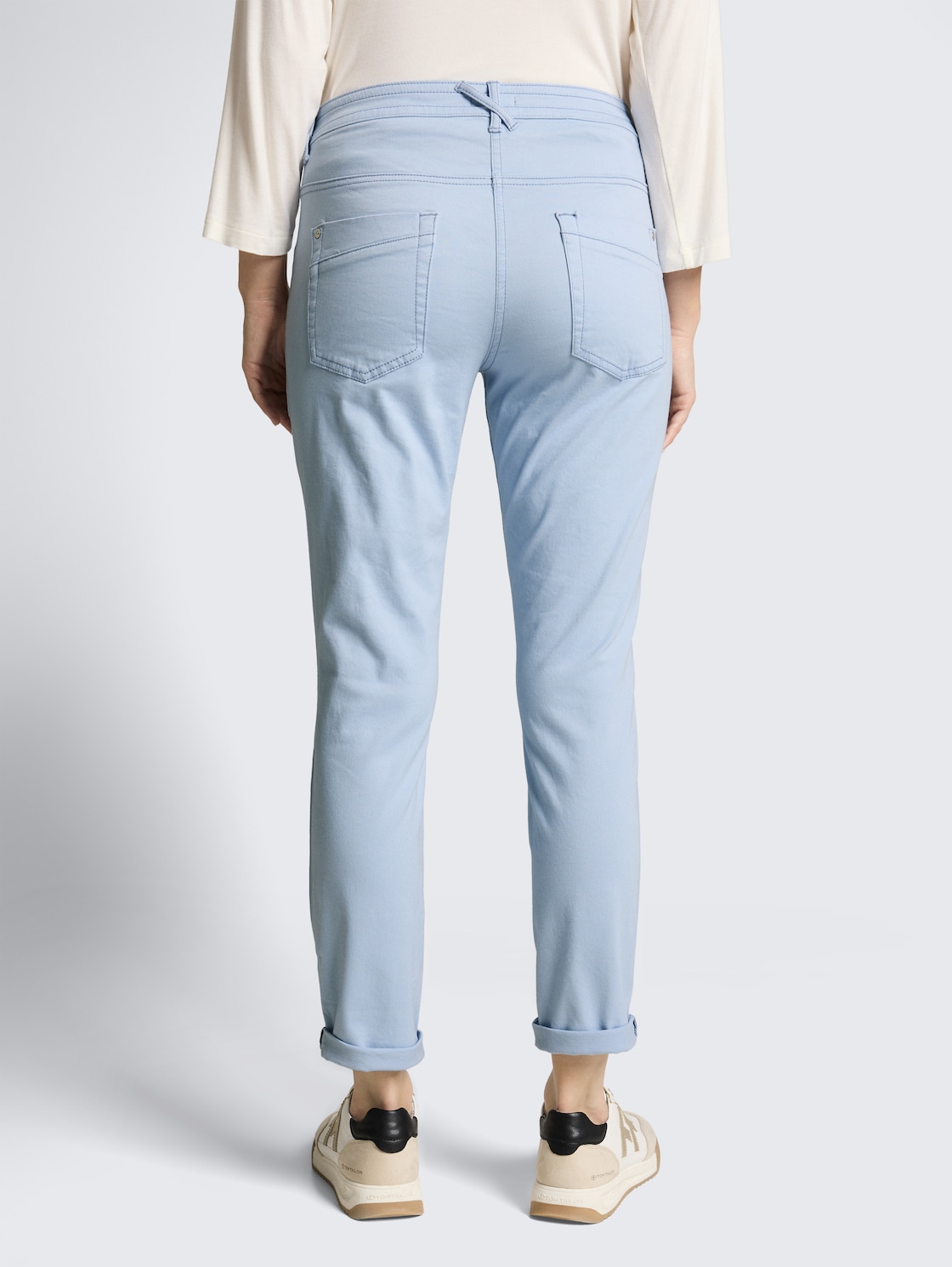 Thumbnail - TOM TAILOR Damen Tapered Relaxed Hose, blau, Uni, Gr. 34/28