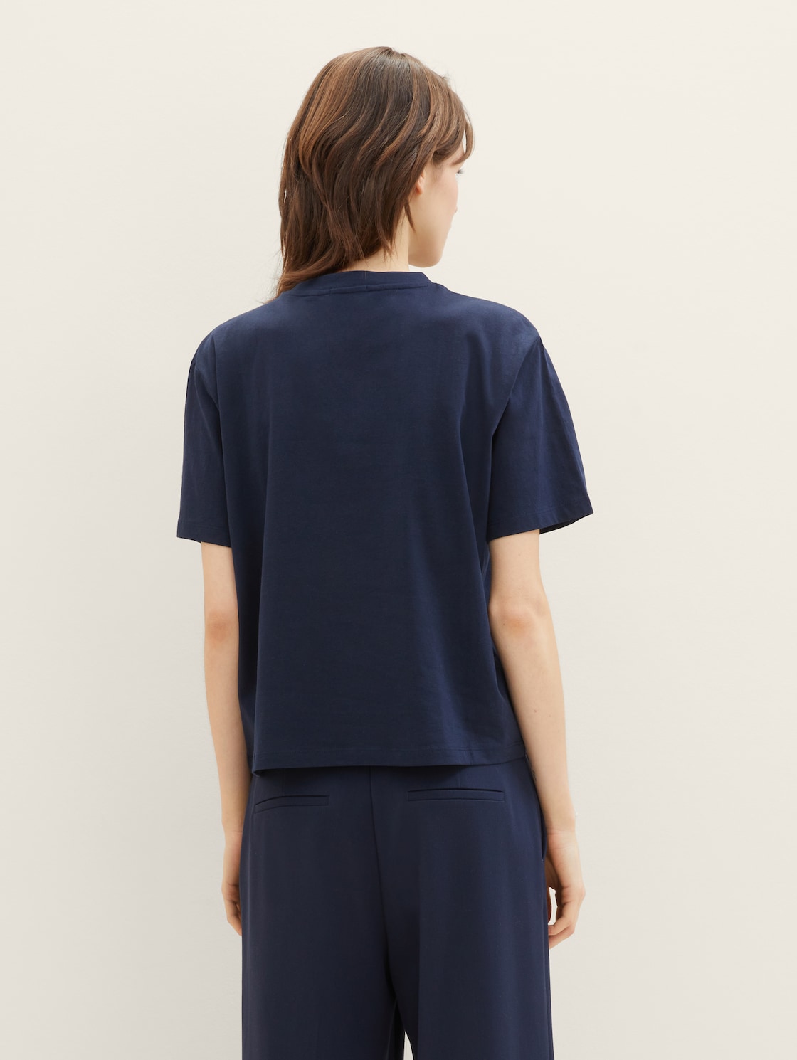 Thumbnail - TOM TAILOR DENIM Damen Boxy Fit T-Shirt aus Baumwolle, blau, Uni, Gr. S