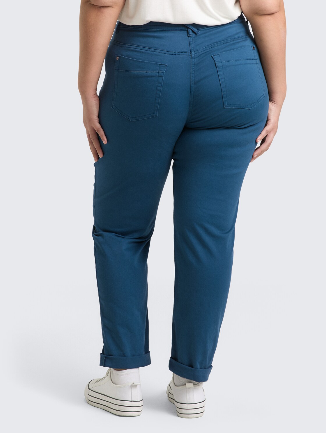 Thumbnail - TOM TAILOR Damen Plus Size - Cropped Slim Hose, blau, Uni, Gr. 44/28