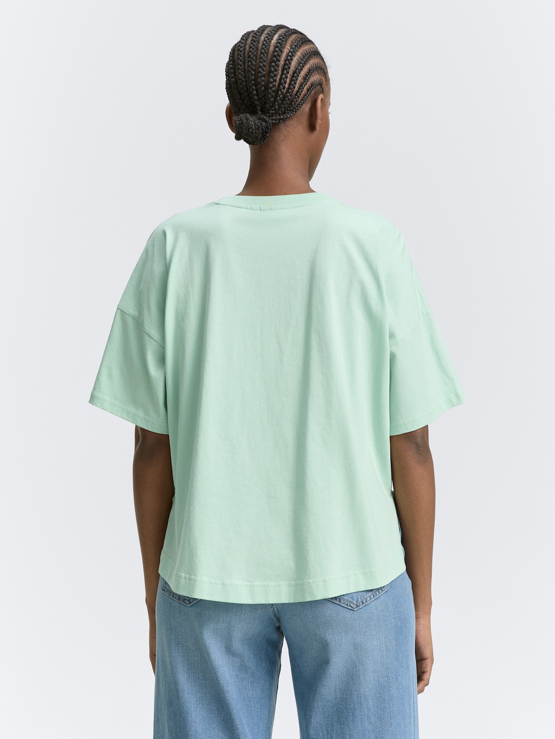 Thumbnail - TOM TAILOR DENIM Damen Oversize T-Shirt aus Baumwolle, grün, Uni, Gr. M