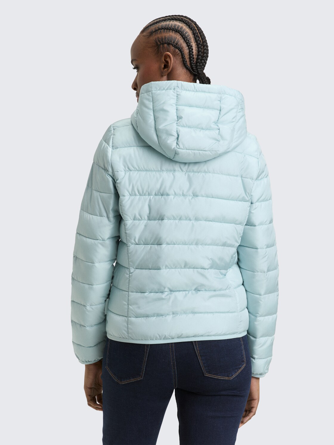 Thumbnail - TOM TAILOR DENIM Damen Lightweight Steppjacke mit Kapuze, blau, Uni, Gr. XL