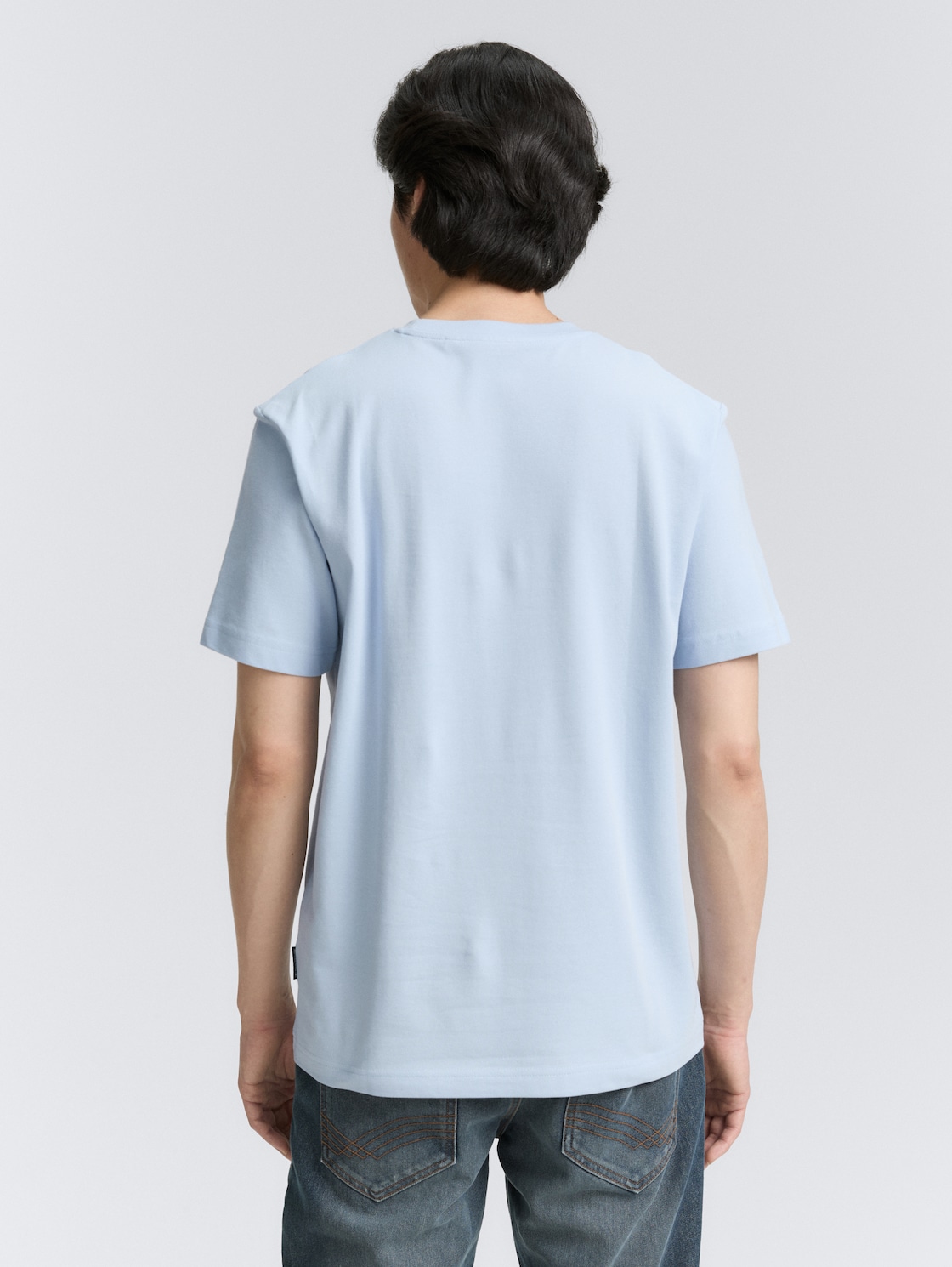 Thumbnail - TOM TAILOR Herren T-Shirt mit Piqué Struktur, blau, Uni, Gr. XL
