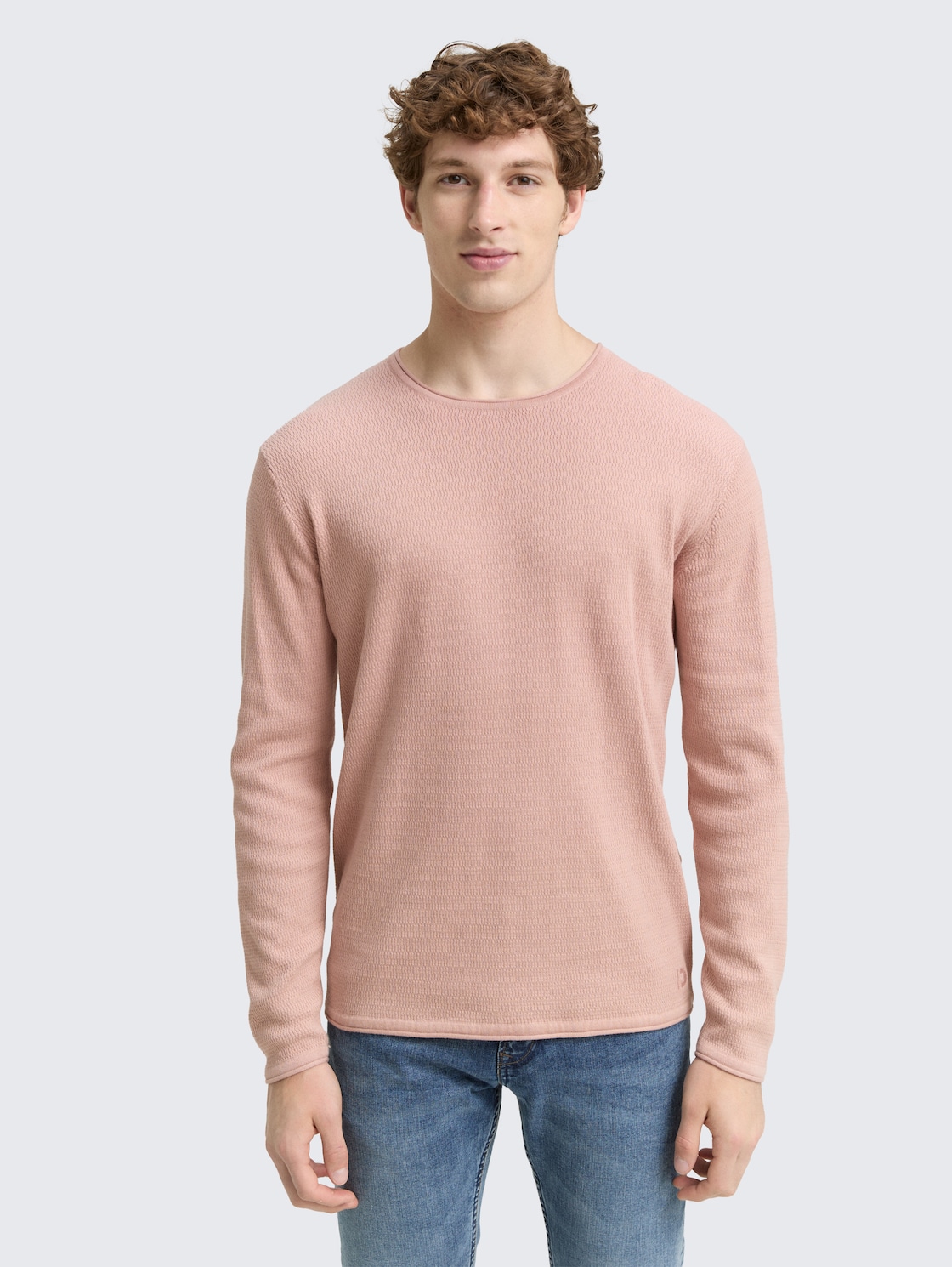 Thumbnail - TOM TAILOR DENIM Herren Strickpullover aus Baumwolle, rot, Uni, Gr. XXL