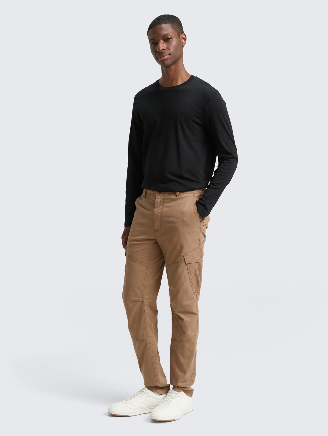 Thumbnail - TOM TAILOR DENIM Herren Regular Tapered Cargo Hose, braun, Uni, Gr. S